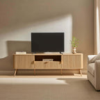 Dusklia - Hattie Large TV Unit for TVs up to 75- Light Wood