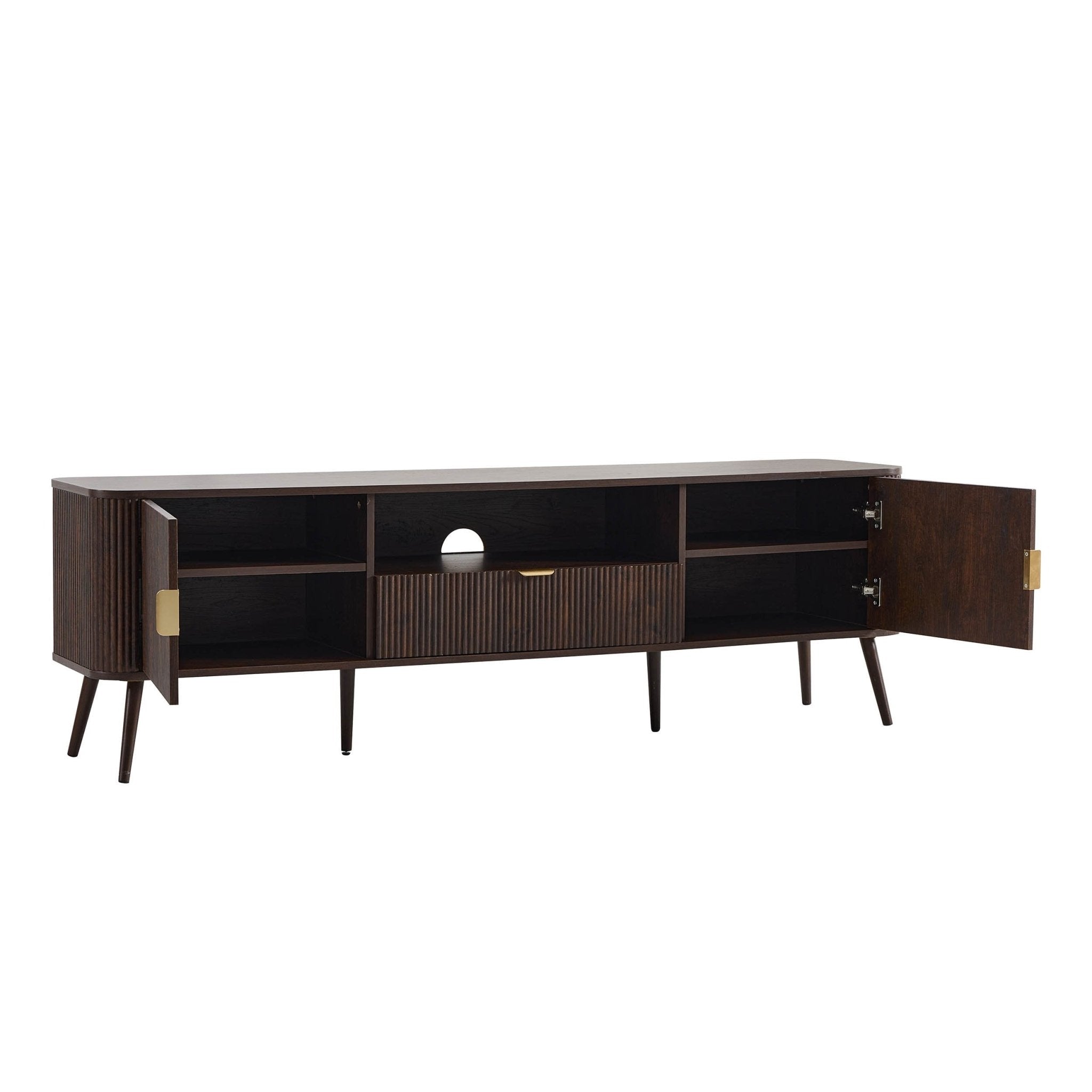 Dusklia - Hattie Large TV Unit for TVs up to 75- Walnut