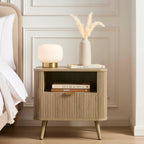 Dusklia - Hattie 1 Drawer Bedside with Shelf - Light Wood