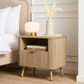 Dusklia - Hattie 1 Drawer Bedside with Shelf - Light Wood