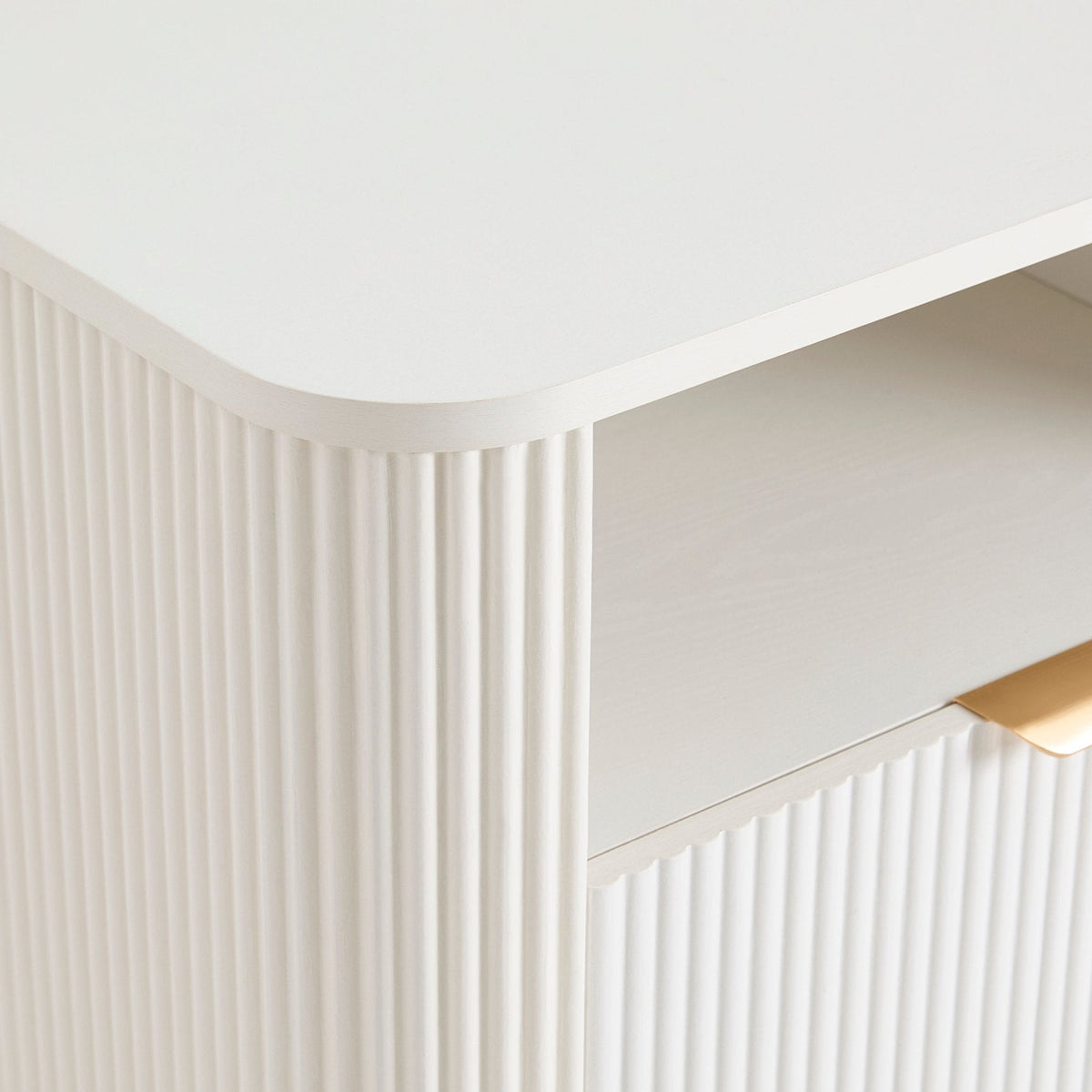 Dusklia - Hattie 1 Drawer Bedside with Shelf - Warm White