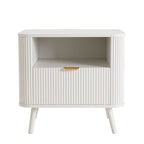 Dusklia - Hattie 1 Drawer Bedside with Shelf - Warm White