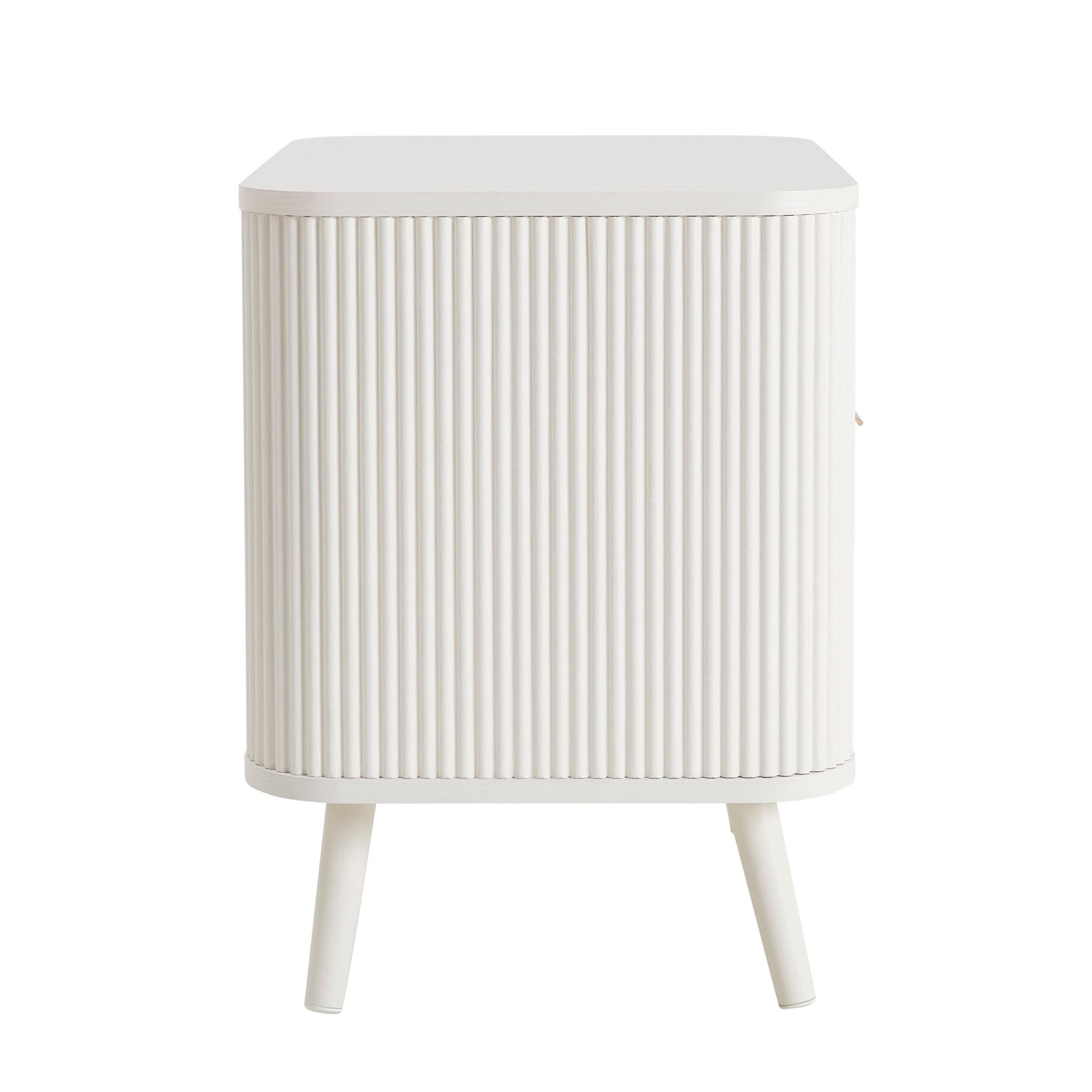 Dusklia - Hattie 1 Drawer Bedside with Shelf - Warm White