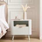 Dusklia - Hattie 1 Drawer Bedside with Shelf - Warm White