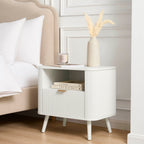 Dusklia - Hattie 1 Drawer Bedside with Shelf - Warm White