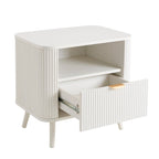 Dusklia - Hattie 1 Drawer Bedside with Shelf - Warm White