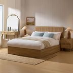 Dusklia - Hattie Ottoman Storage Bed - Light Wood