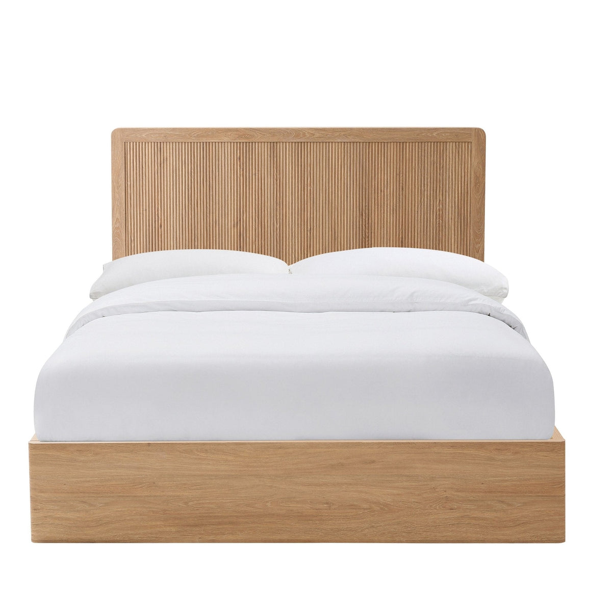 Dusklia - Hattie Ottoman Storage Bed - Light Wood
