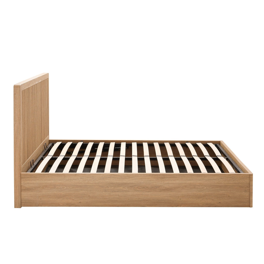 Dusklia - Hattie Ottoman Storage Bed - Light Wood