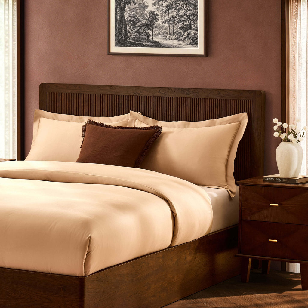 Dusklia - Hattie Ottoman Storage Bed - Wood Walnut