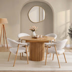 Dusklia - Hattie Oval Extendable 4-6 Seater Dining Table - Light Wood