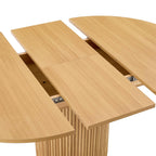 Dusklia - Hattie Oval Extendable 4-6 Seater Dining Table - Light Wood