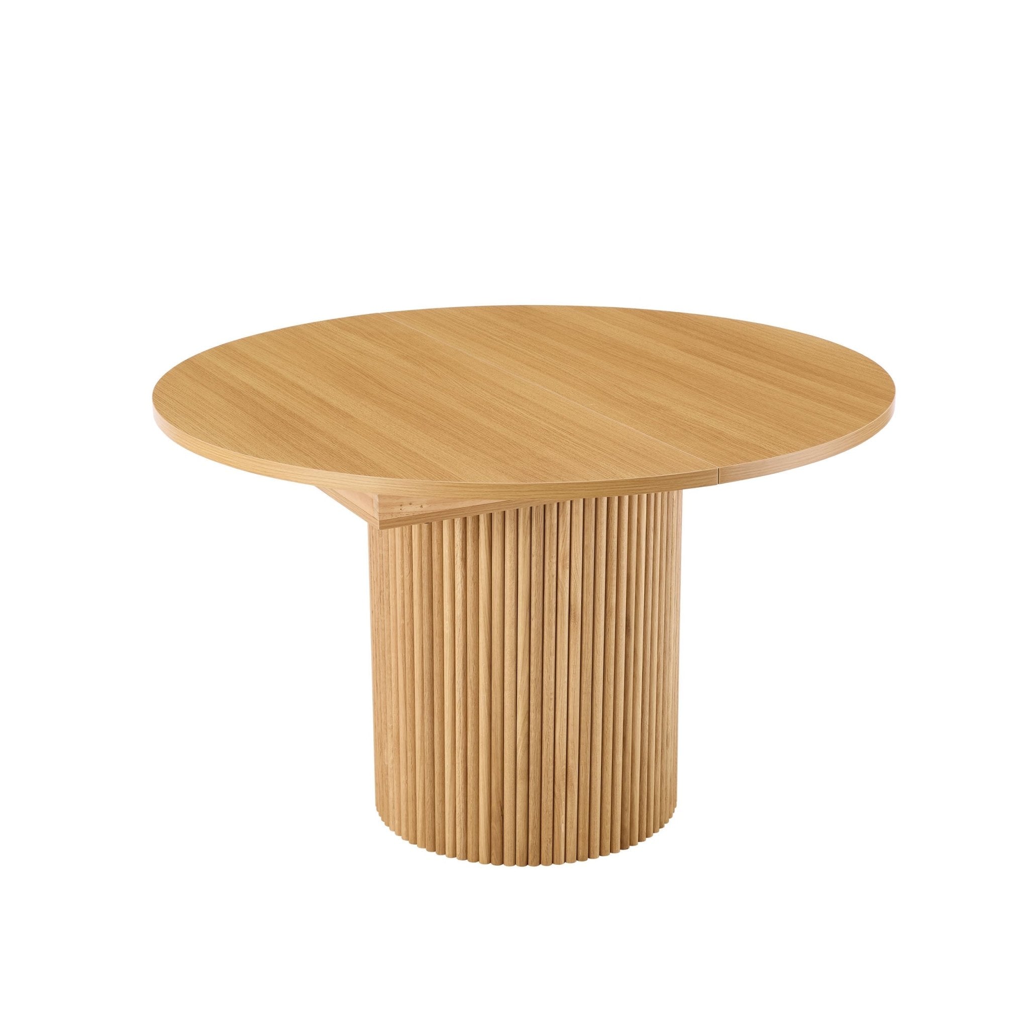 Dusklia - Hattie Oval Extendable 4-6 Seater Dining Table - Light Wood