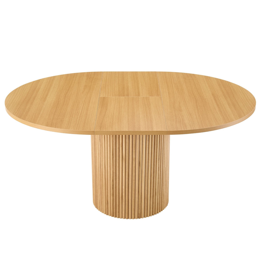 Dusklia - Hattie Oval Extendable 4-6 Seater Dining Table - Light Wood