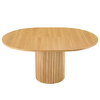 Dusklia - Hattie Oval Extendable 4-6 Seater Dining Table - Light Wood