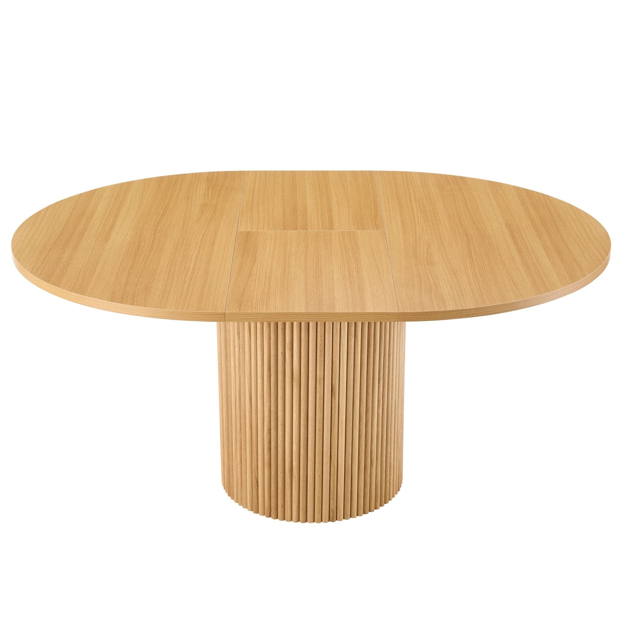 Dusklia - Hattie Oval Extendable 4-6 Seater Dining Table - Light Wood