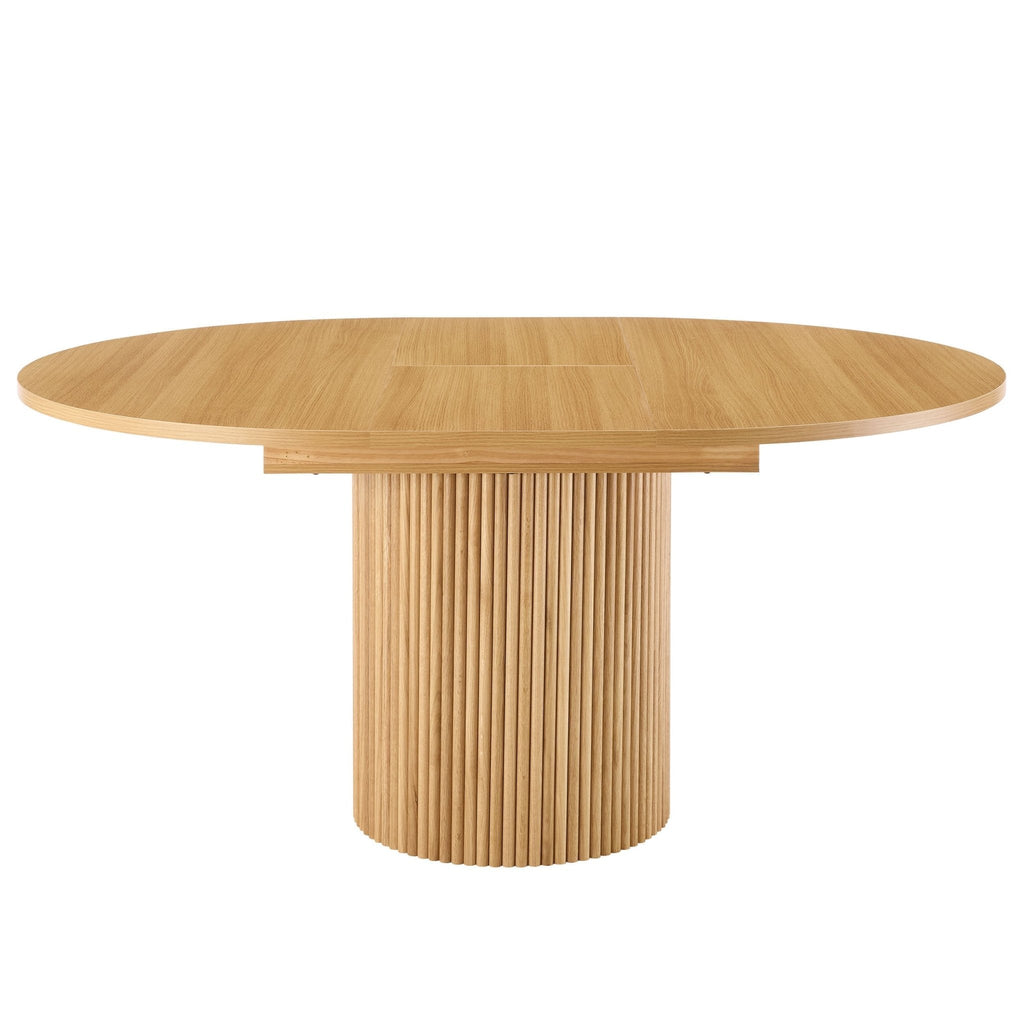 Dusklia - Hattie Oval Extendable 4-6 Seater Dining Table - Light Wood