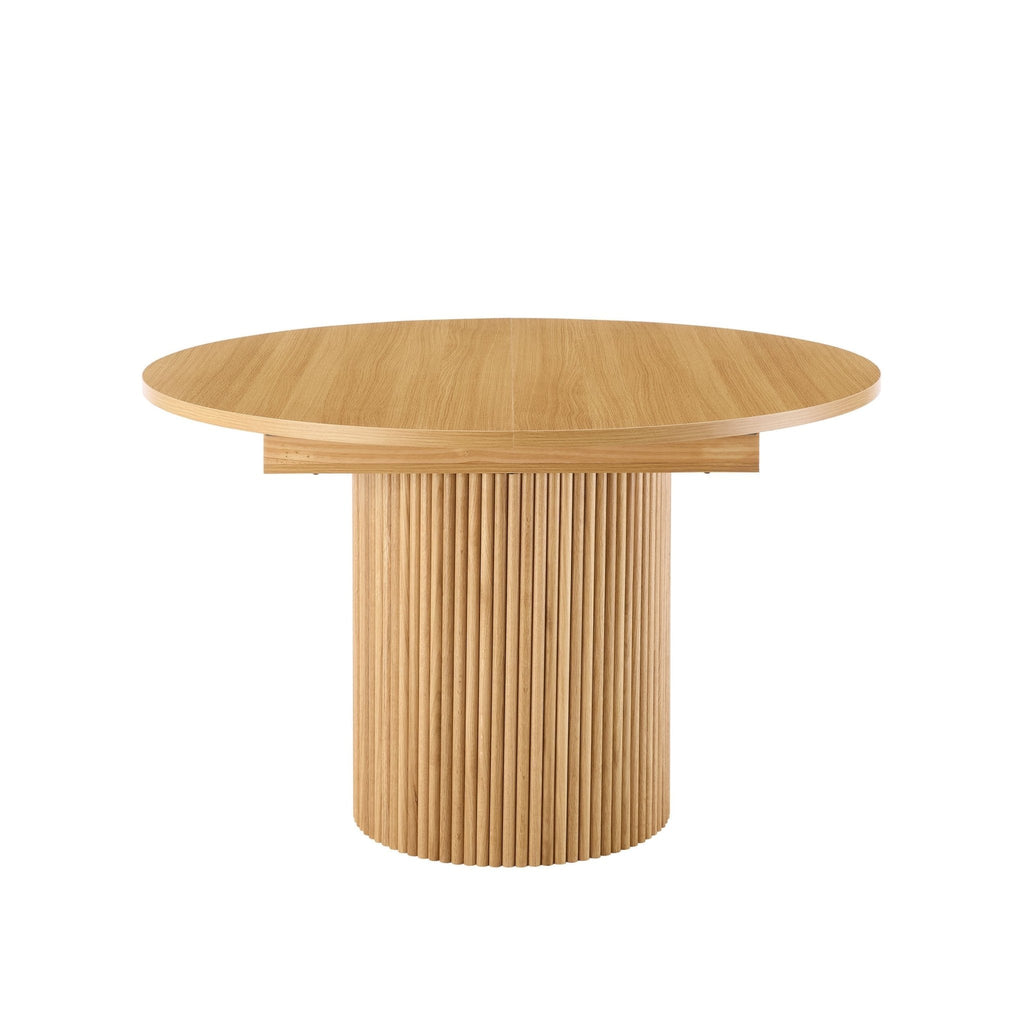 Dusklia - Hattie Oval Extendable 4-6 Seater Dining Table - Light Wood
