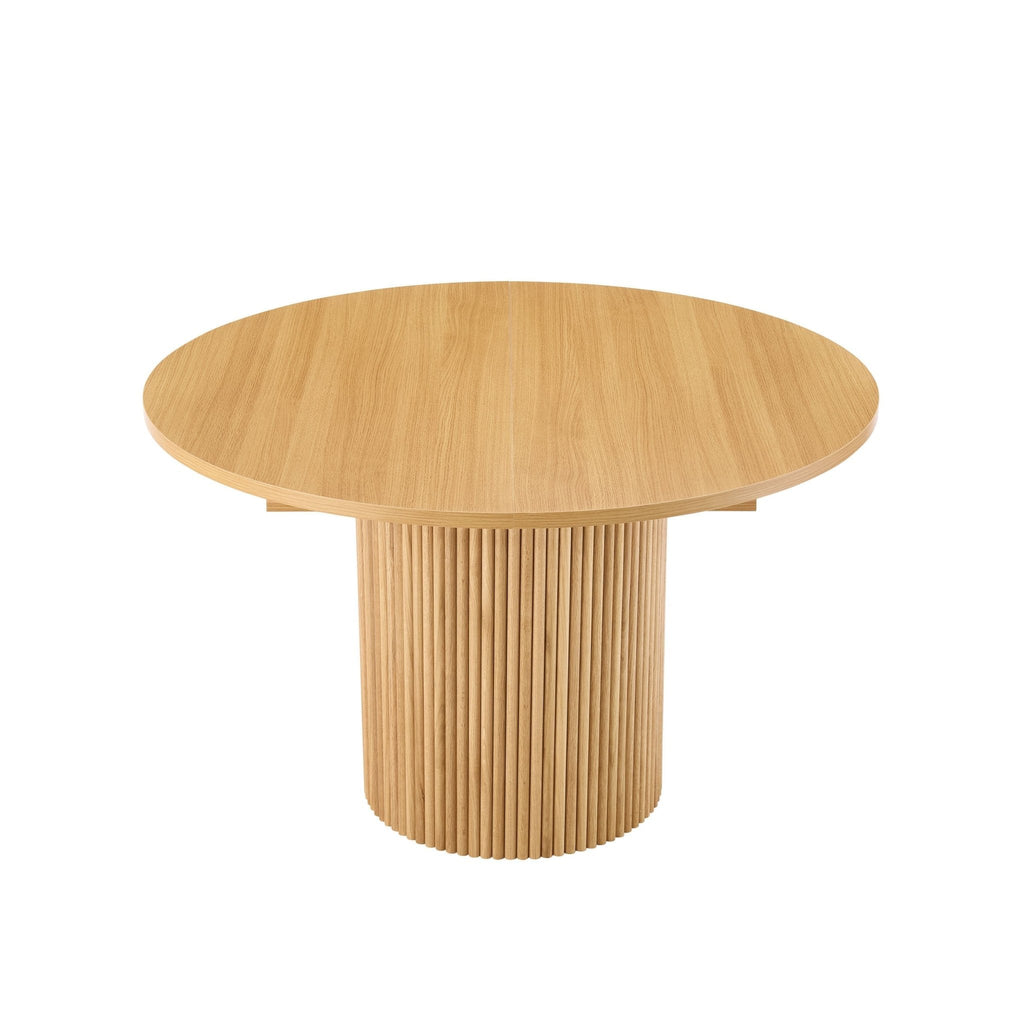 Dusklia - Hattie Oval Extendable 4-6 Seater Dining Table - Light Wood