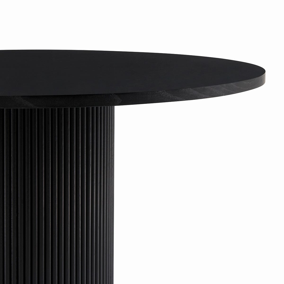 Dusklia - Hattie Panel Round 4-6 Seater Pedestal Dining Table - Black
