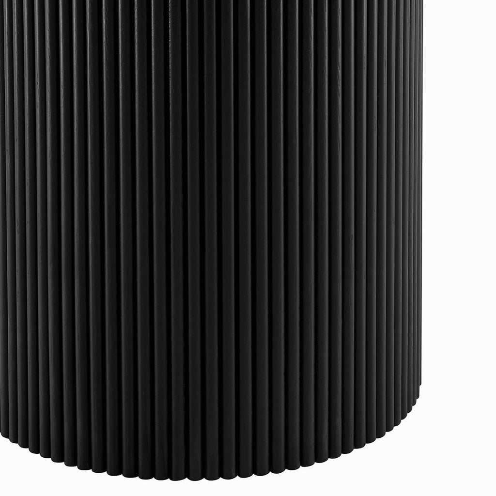 Dusklia - Hattie Panel Round 4-6 Seater Pedestal Dining Table - Black