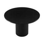 Dusklia - Hattie Panel Round 4-6 Seater Pedestal Dining Table - Black