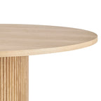 Dusklia - Hattie Panel Round 4-6 Seater Pedestal Dining Table - Natural