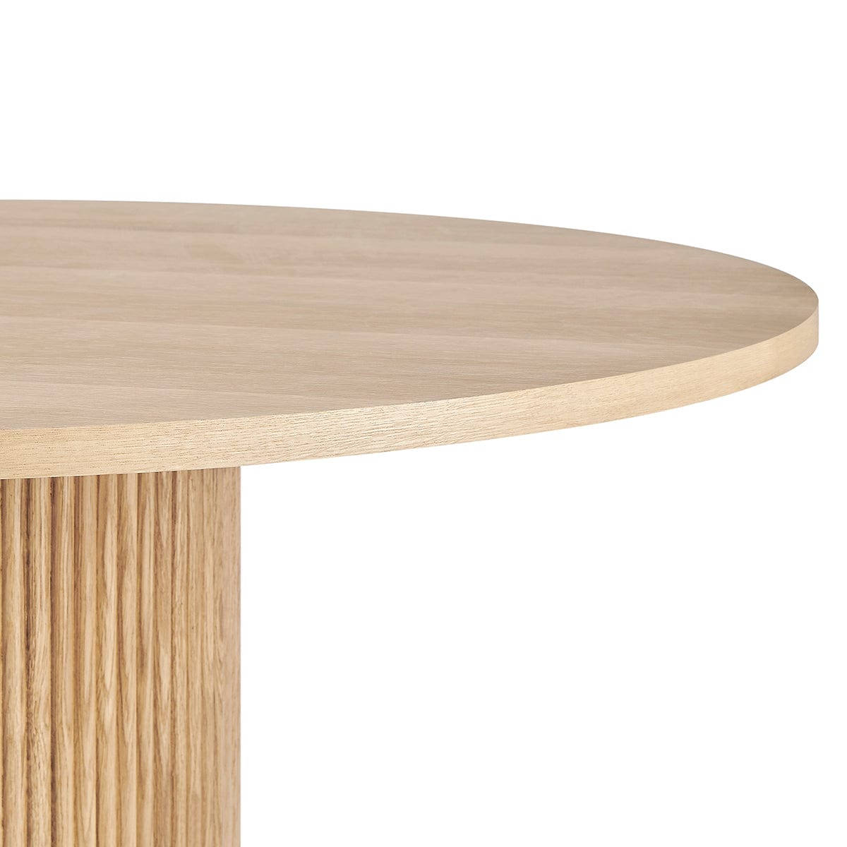 Dusklia - Hattie Panel Round 4-6 Seater Pedestal Dining Table - Natural