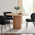 Dusklia - Hattie Panel Round 4-6 Seater Pedestal Dining Table - Natural