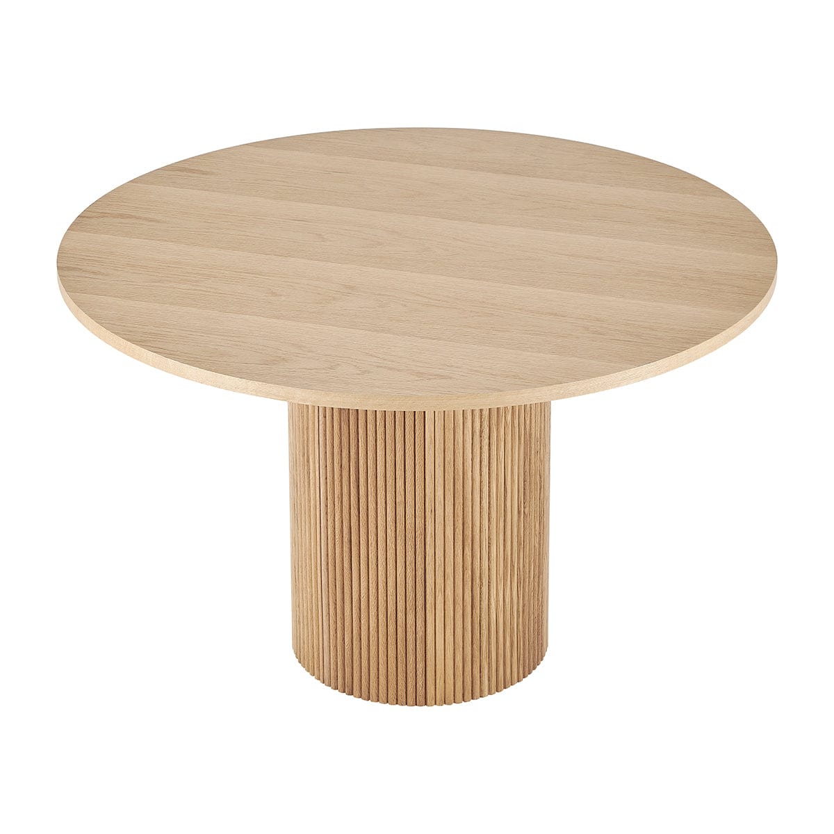 Dusklia - Hattie Panel Round 4-6 Seater Pedestal Dining Table - Natural