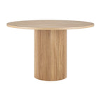 Dusklia - Hattie Panel Round 4-6 Seater Pedestal Dining Table - Natural