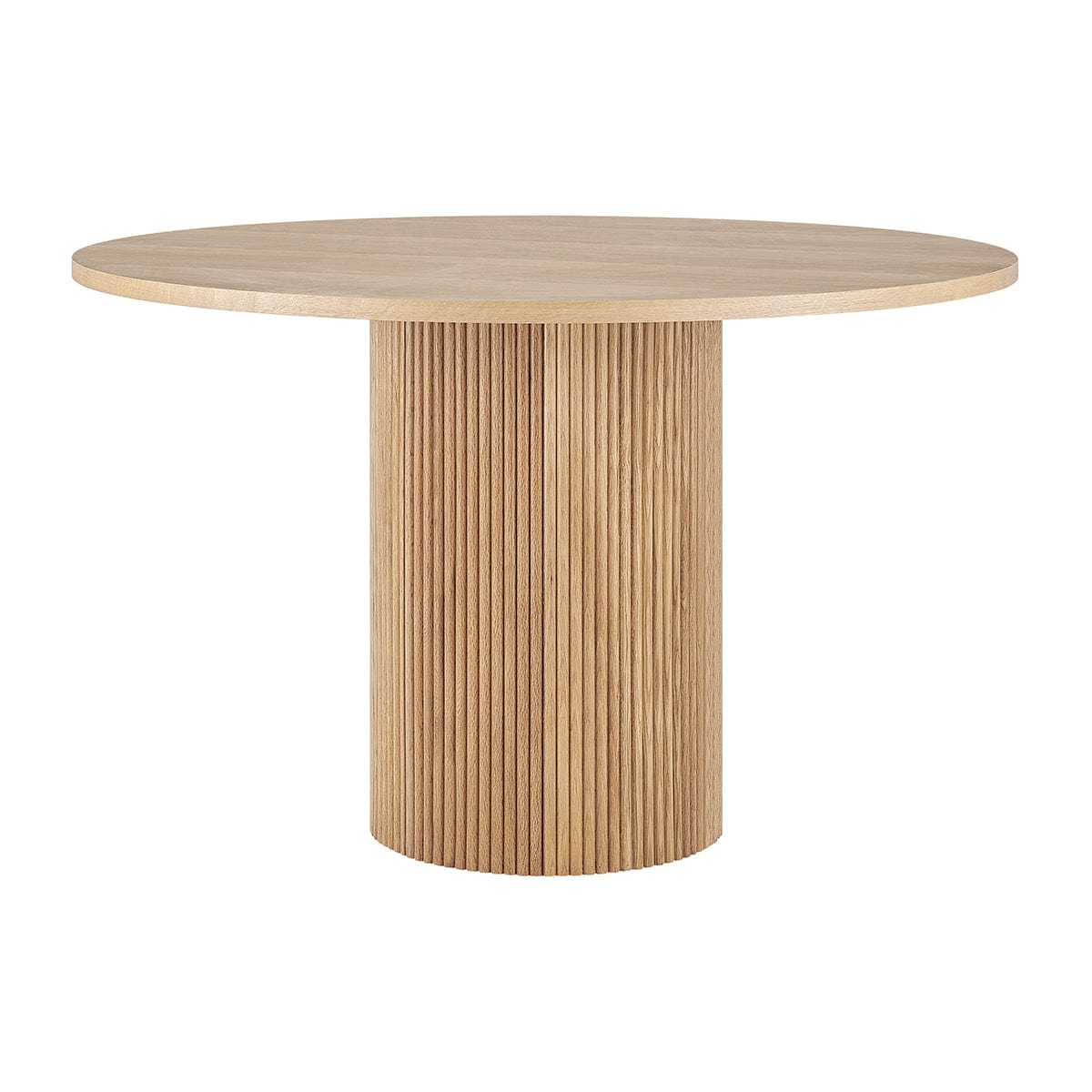 Dusklia - Hattie Panel Round 4-6 Seater Pedestal Dining Table - Natural