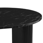 Dusklia - Hattie Panel Oval 4 Seater Dining Table - Black Marble