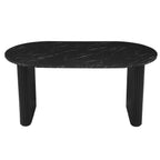 Dusklia - Hattie Panel Oval 4 Seater Dining Table - Black Marble