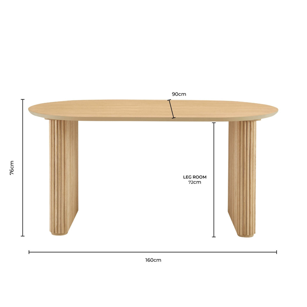 Dusklia - Hattie Panel Oval 4 Seater Dining Table - Black Marble