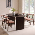 Dusklia - Hattie Panel Oval 4 Seater Dining Table - Walnut