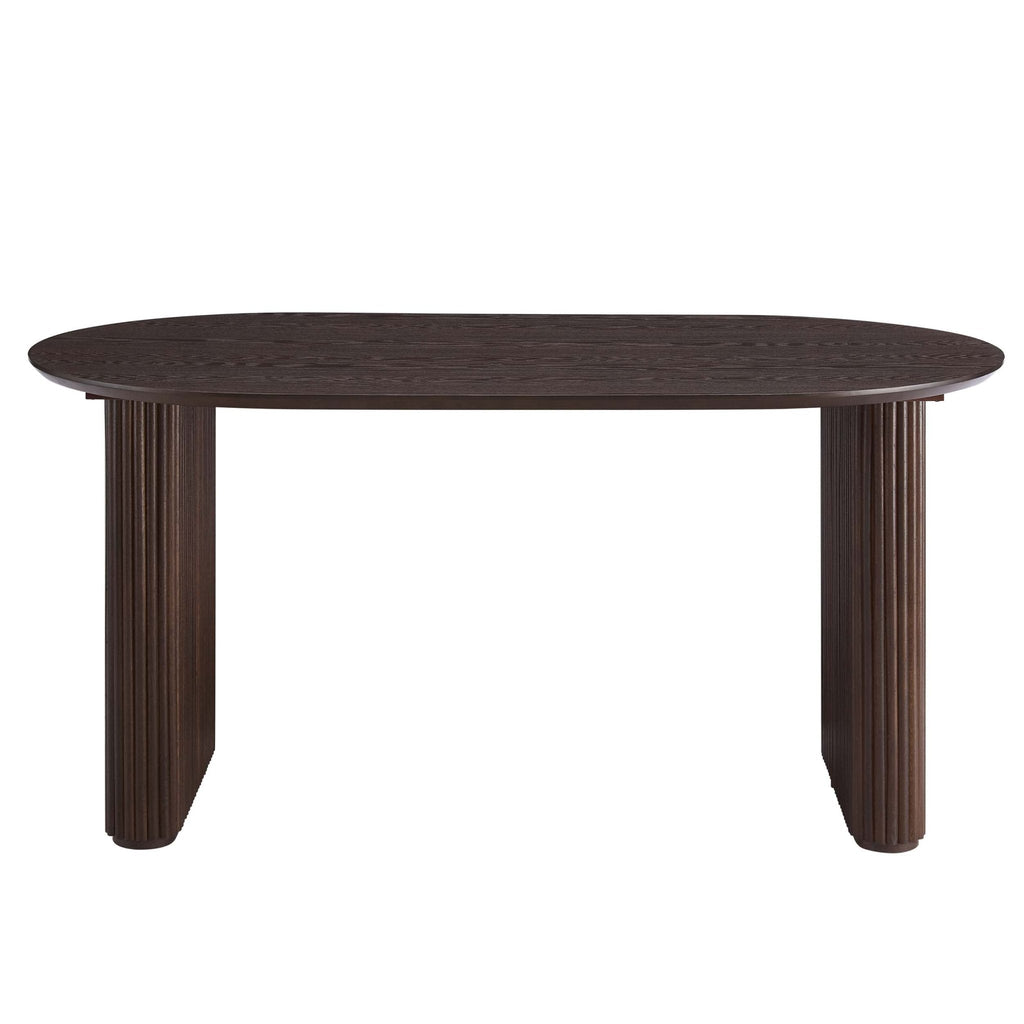 Dusklia - Hattie Panel Oval 4 Seater Dining Table - Walnut