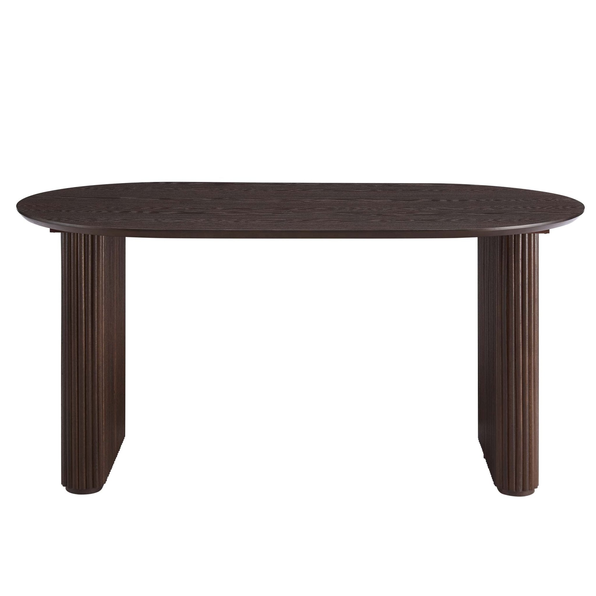 Dusklia - Hattie Panel Oval 4 Seater Dining Table - Walnut
