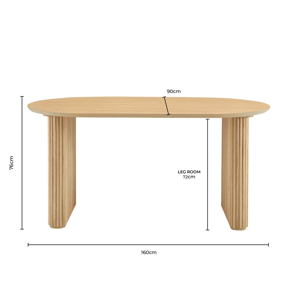 Dusklia - Hattie Panel Oval 4 Seater Dining Table - Black