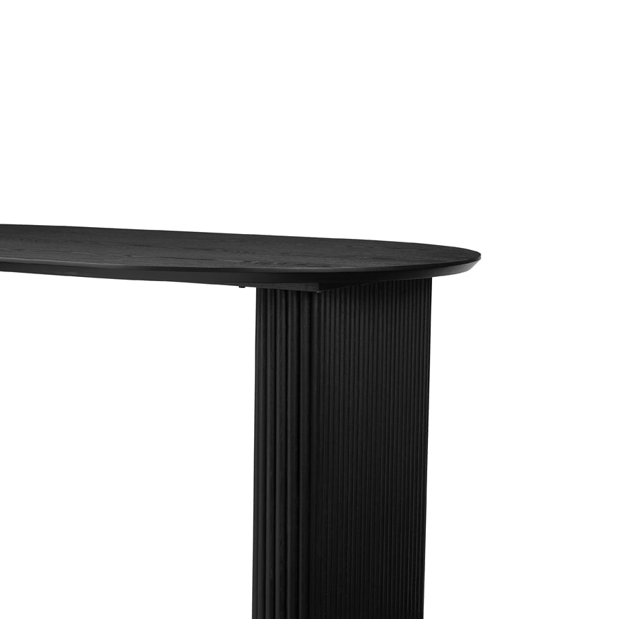 Dusklia - Hattie Panel Oval 4 Seater Dining Table - Black