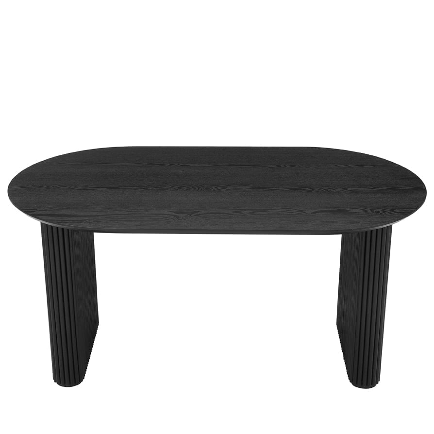 Dusklia - Hattie Panel Oval 4 Seater Dining Table - Black