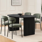 Dusklia - Hattie Panel Oval 4 Seater Dining Table - Black