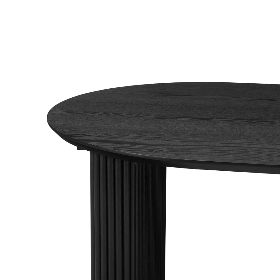 Dusklia - Hattie Panel Oval 4 Seater Dining Table - Black