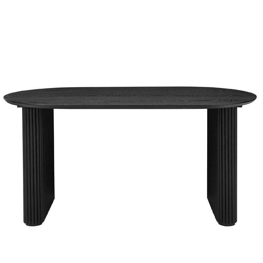 Dusklia - Hattie Panel Oval 4 Seater Dining Table - Black