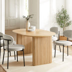 Dusklia - Hattie Panel Oval 4 Seater Dining Table - Natural