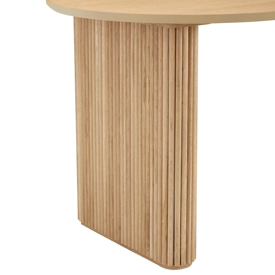 Dusklia - Hattie Panel Oval 4 Seater Dining Table - Natural