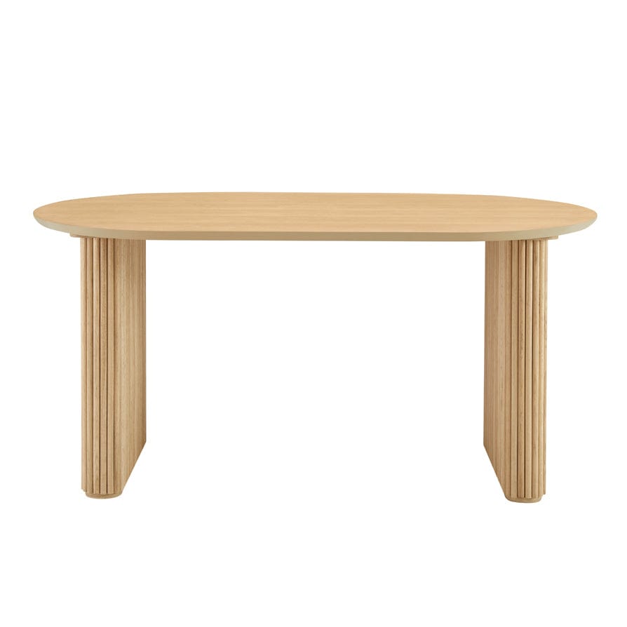 Dusklia - Hattie Panel Oval 4 Seater Dining Table - Natural