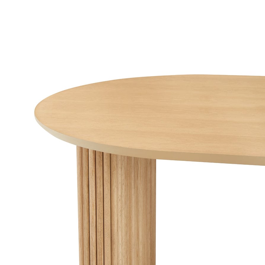 Dusklia - Hattie Panel Oval 4 Seater Dining Table - Natural