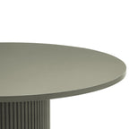 Dusklia - Hattie Panel Round 4-6 Seater Pedestal Dining Table - Vetiver