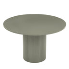 Dusklia - Hattie Panel Round 4-6 Seater Pedestal Dining Table - Vetiver